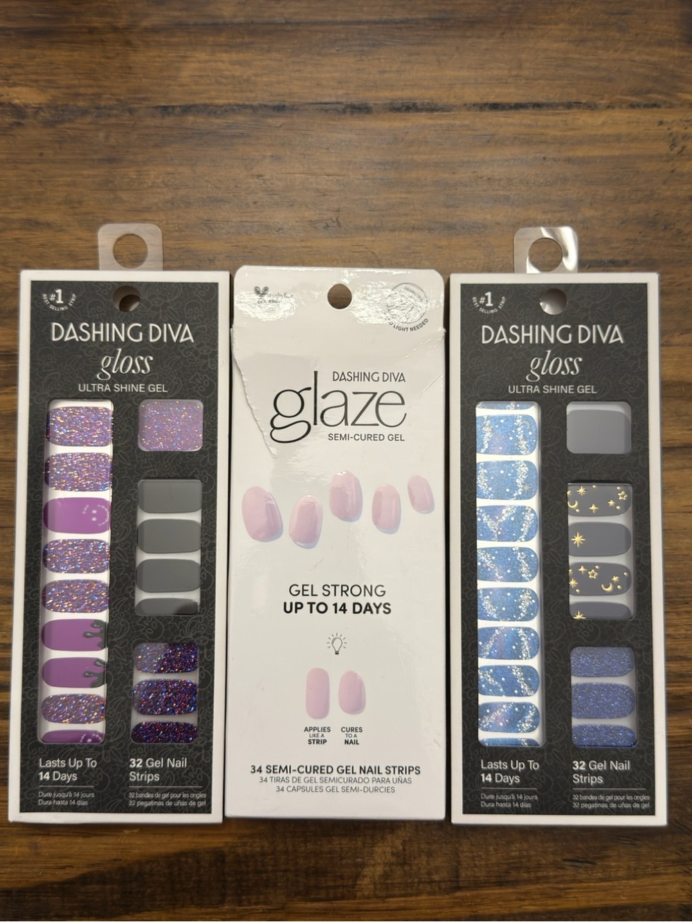 Dashing Diva Gloss & Glaze Nail Strip Bundle Gel Nail Wraps NIP